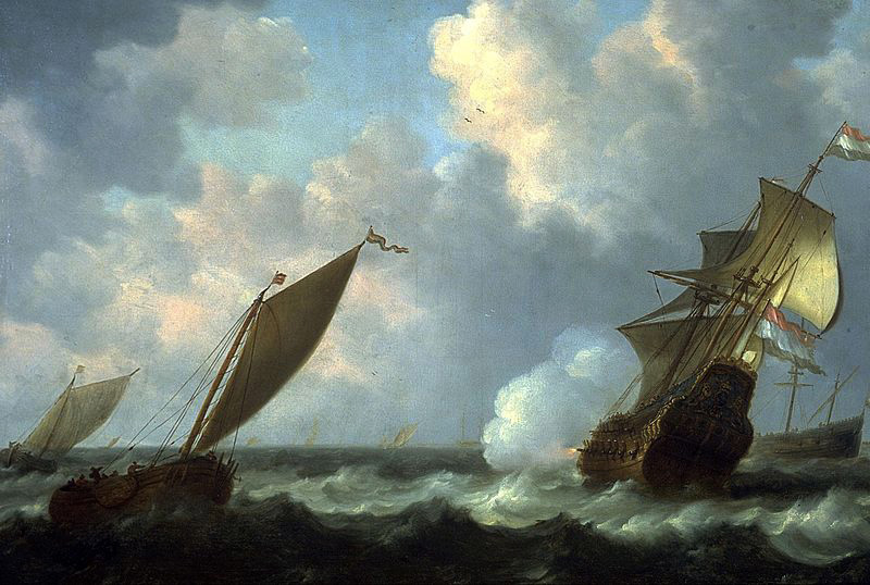 marine view with dutch ships